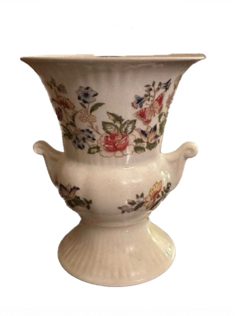 Vintage Aynsley Cottage Garden Bone China Urn Style Vase